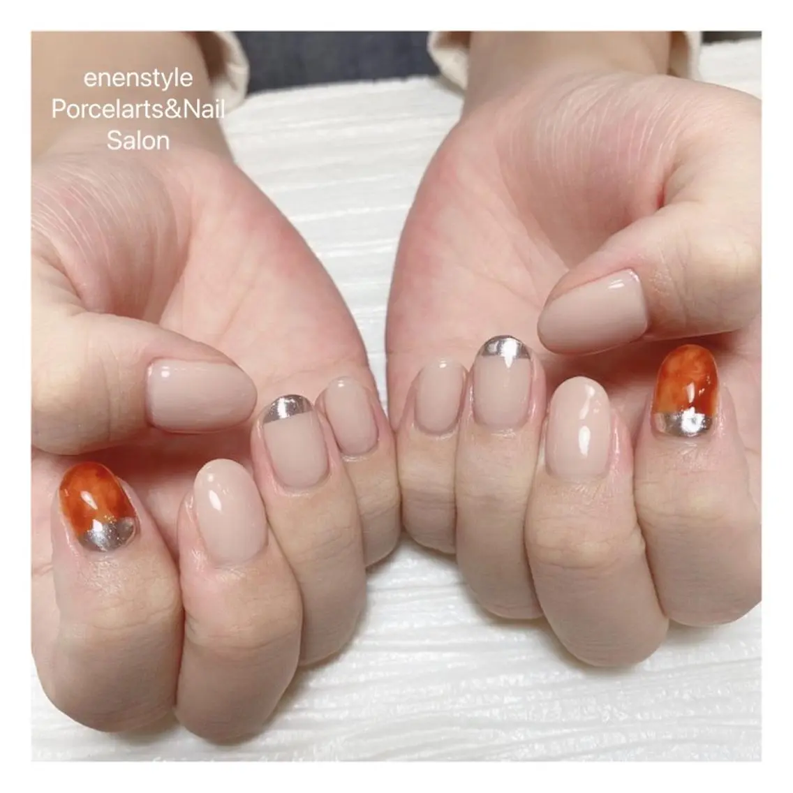 ミディアム ネイル ハンドネイル 🐾enen style 🐾のネイルデザイン