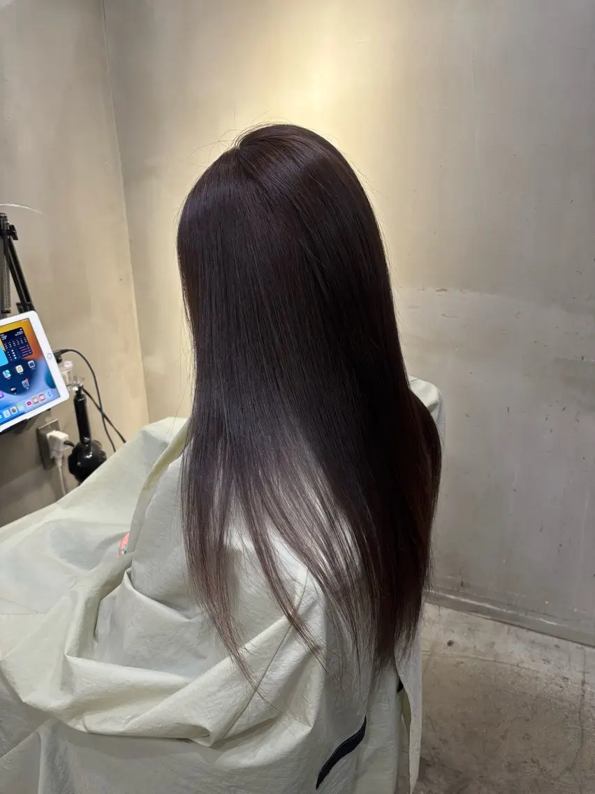 ロング カラー ブラウンカラー 縮毛矯正 ヘアカラー 中園康 /カラー/ブリーチのヘアスタイル