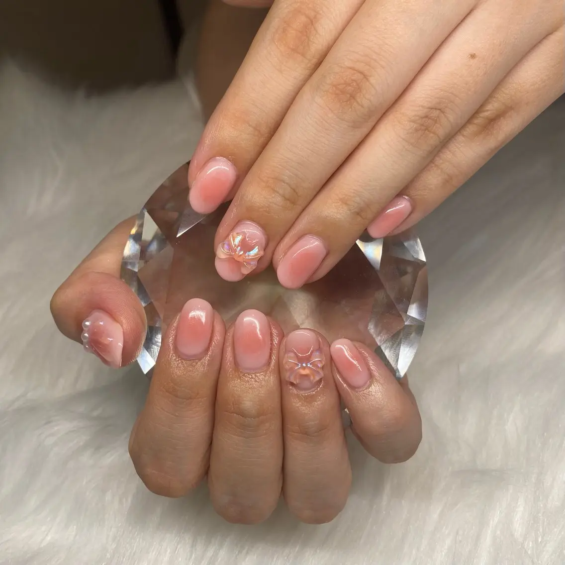 ネイル チークネイル ピンク nail salon milkのネイルデザイン