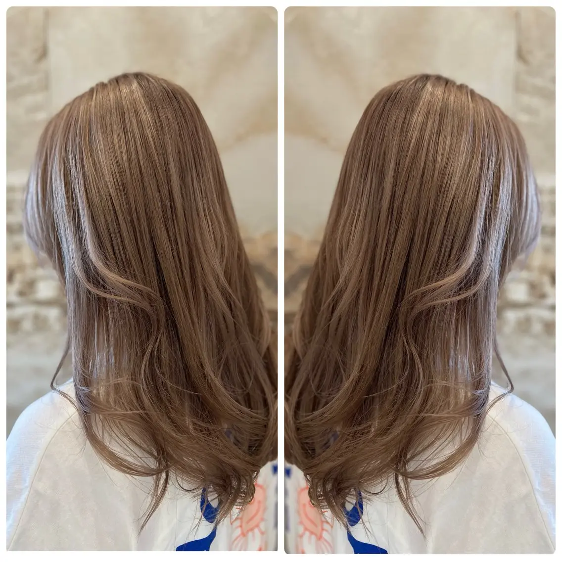 ｛ブリーチなしで外国人風ヘアカラー✨究極の透明感‼️｝リタッチ透明感カラー&コーティングトリートメントの写真