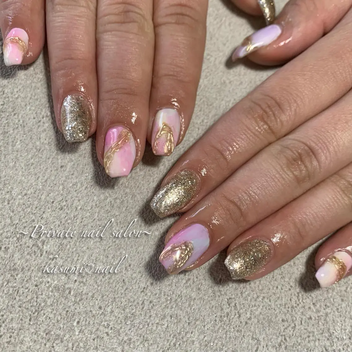 ネイル ラメ(グリッター) ミラーネイル ニュアンスネイル 冬ネイル KASUMI♡ Nailのネイルデザイン