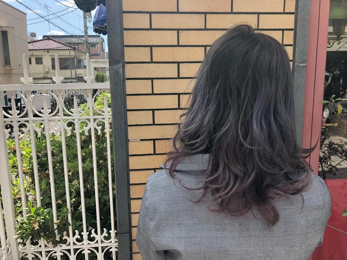 ミディアム カラー バイオレットカラー ヘアカラー トリートメント ヘアセット 💜髪質改善美髪💜 星野清光のヘアスタイル