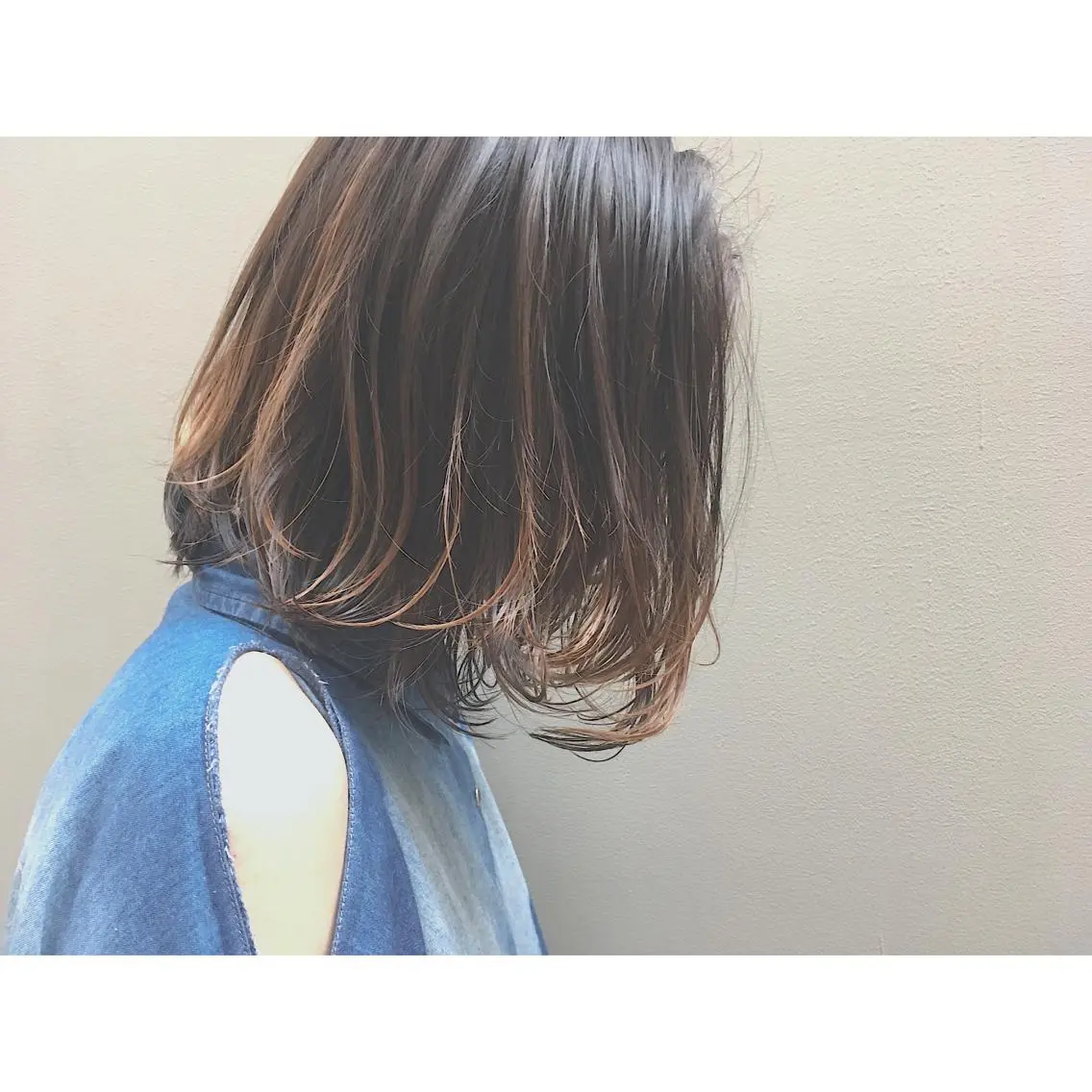 ミディアム カラー ハイライトカラー ボブ ハイライト 山中 直輝のヘアスタイル