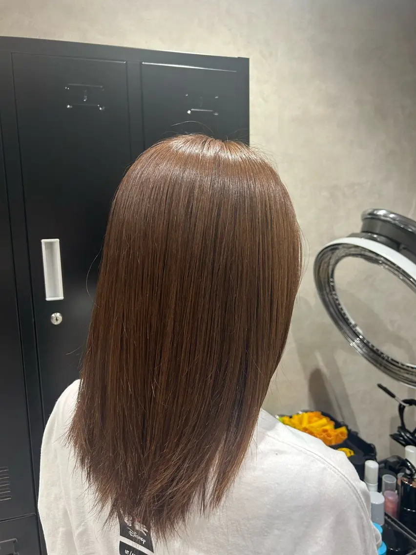ミディアム カラー 透明感カラー 髪質改善 トリートメント ヘアカラー トリートメント 《.Xian》リク/ 艶カラー✨カット✂️のヘアスタイル