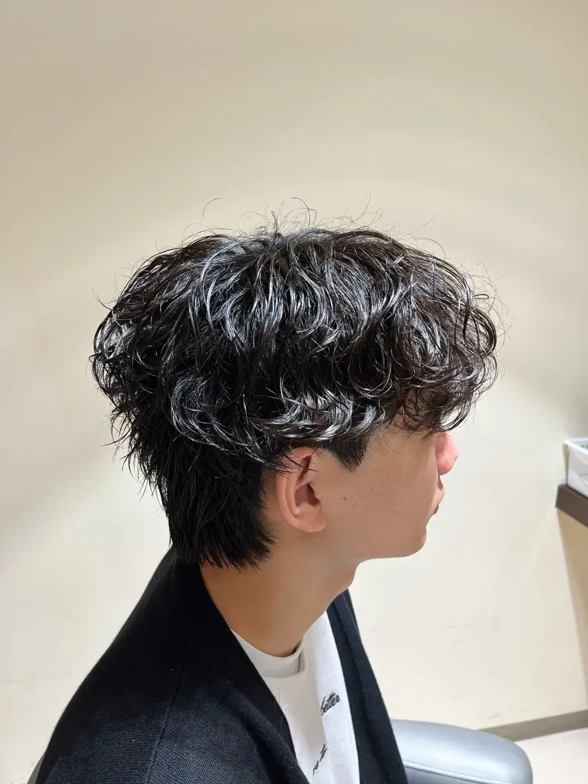 ショート パーマ メンズ メンズ韓国風 韓国マッシュ マッシュウルフ マッシュ メンズパーマ 🧊メンズ特化🧊 高木航希のヘアスタイル