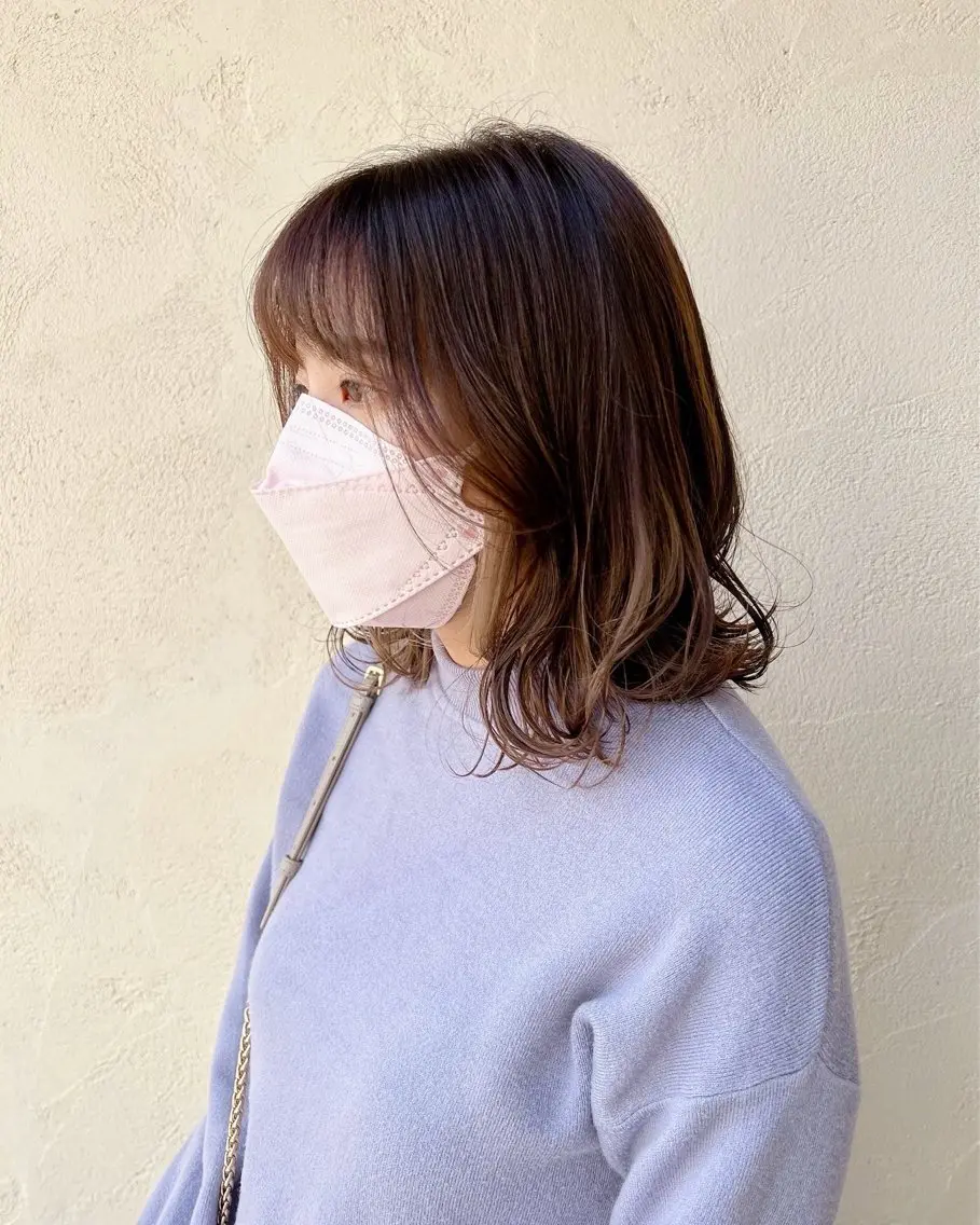 セミロング カラー ベージュカラー イヤリングカラー カット ヘアカラー 佐藤 雅俊のヘアスタイル