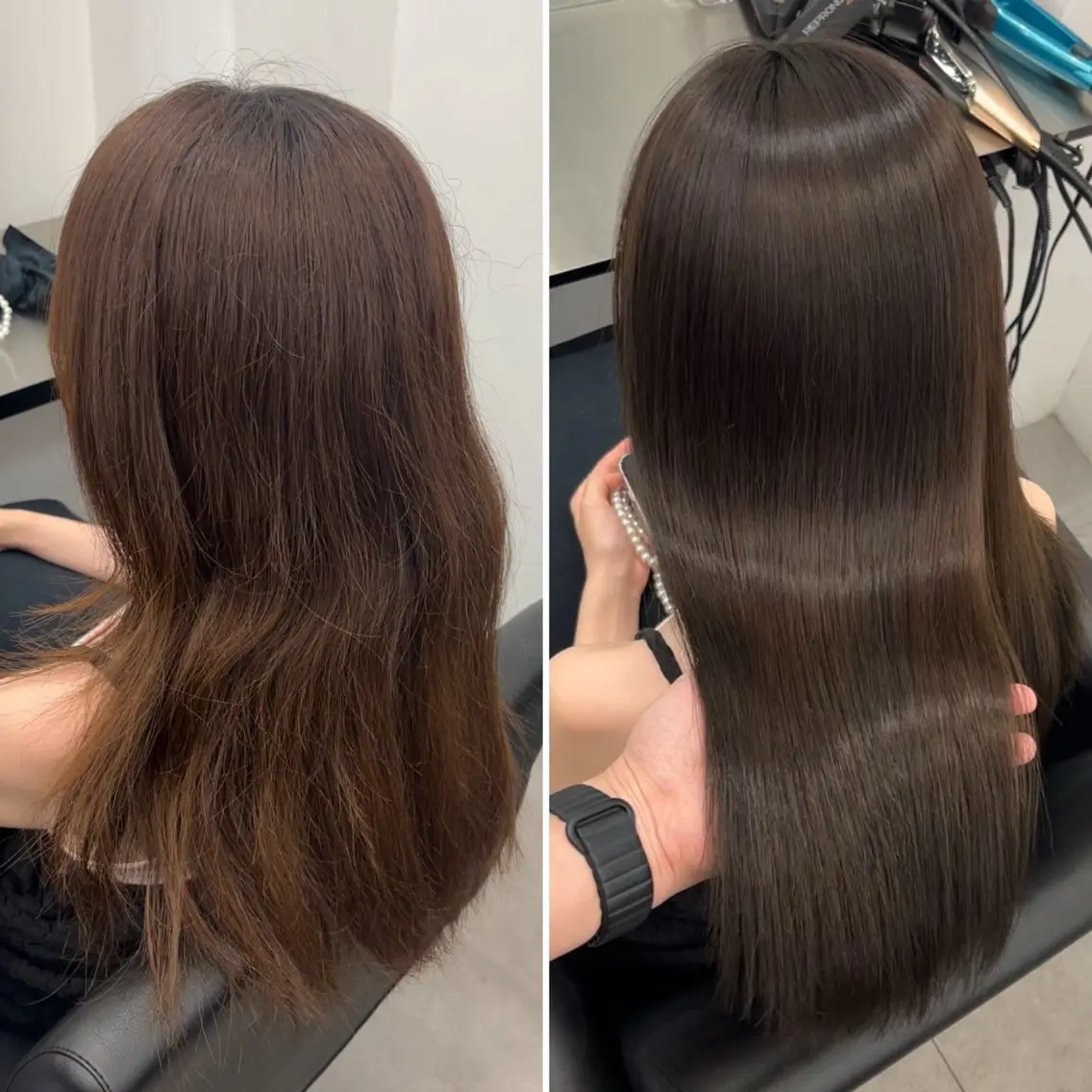 セミロング カット ヘアカラー 縮毛矯正 トリートメント 髪質改善/縮毛矯正 梅田茶屋町/西尾祐作のヘアスタイル