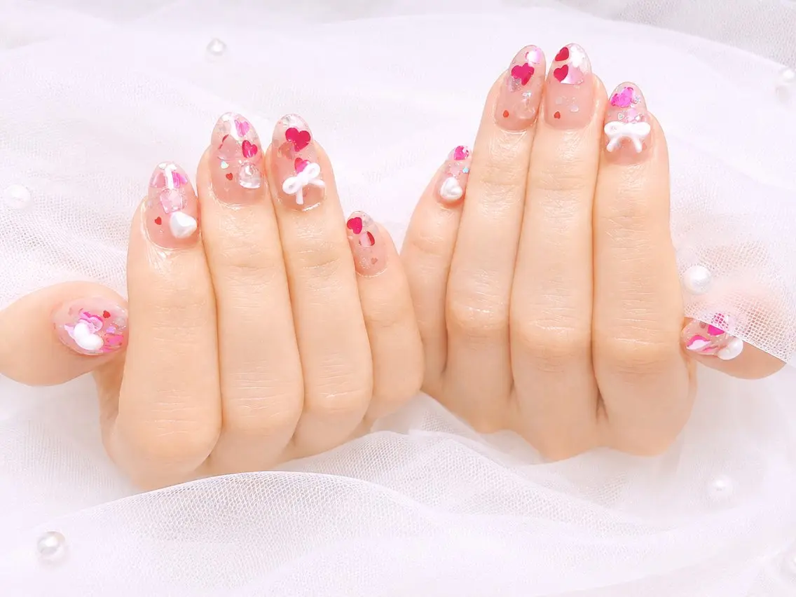 ネイル バレンタイン ハンドネイル 💋LOTUS渋谷 mizuki💋のネイルデザイン