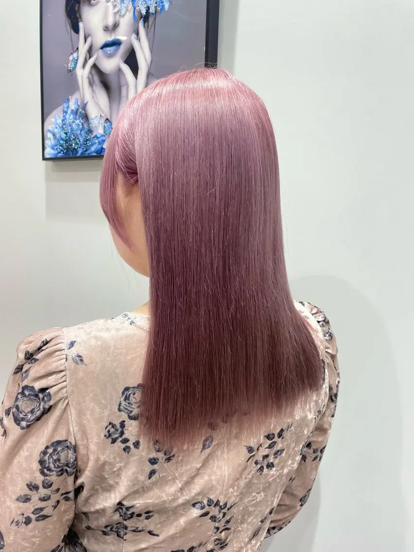 セミロング カラー ヘアアレンジ ピンクカラー バイオレットカラー カット ヘアカラー ヘアセット Hair&Make Allureのヘアスタイル