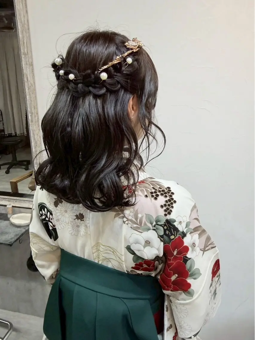ミディアム ヘアアレンジ カット ヘアカラー パーマ 縮毛矯正 トリートメント ヘッドスパ ヘアセット 福西晃希 【艶髪・髪質改善】のヘアスタイル