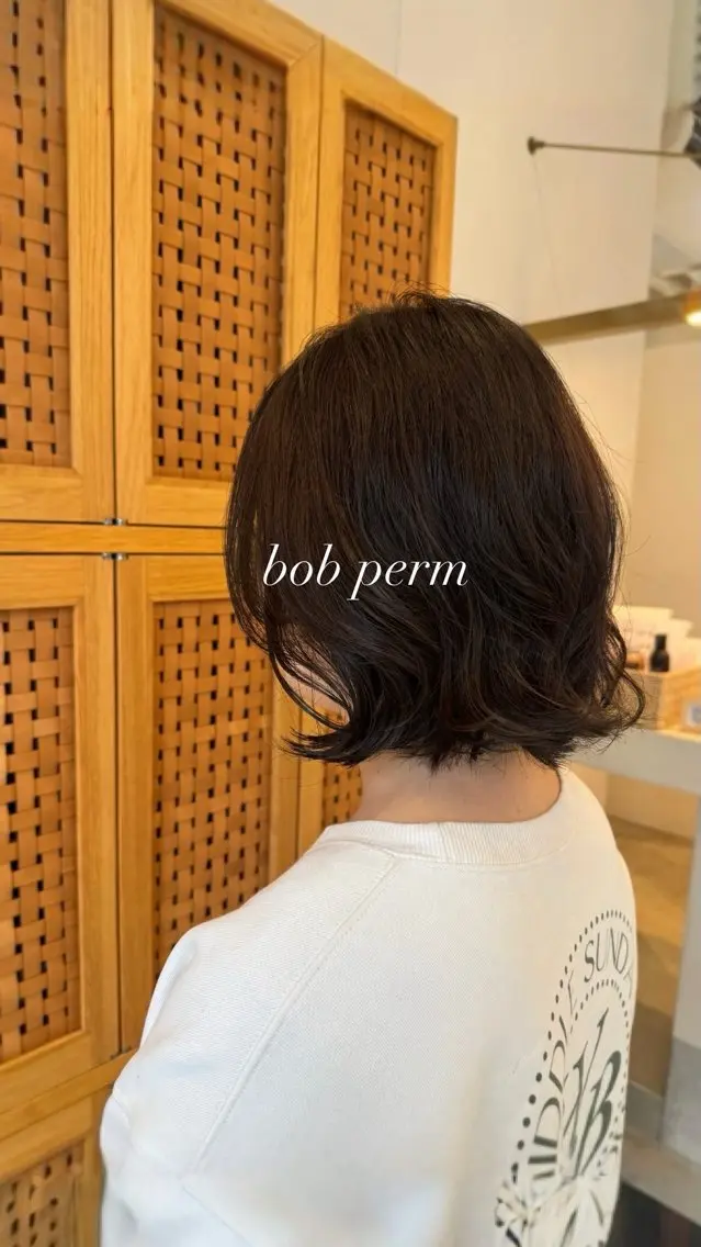 ミディアム カット パーマ トリートメント 似合わせレイヤー 阿波座/ふじむらのヘアスタイル