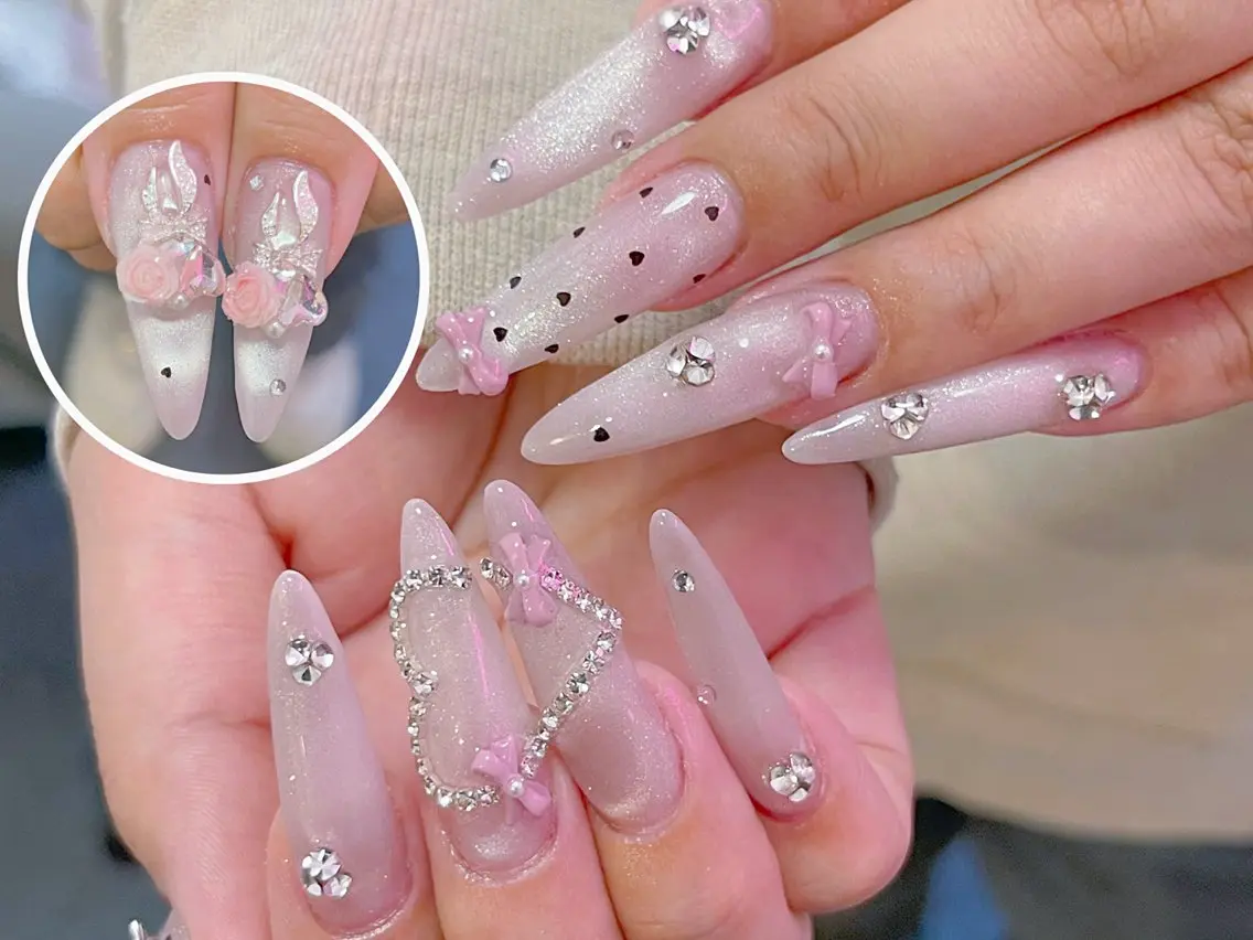 ネイル オーロラネイル 長さ出し フットネイル フレンチネイル ジェルネイル アンアンBelle Nail 池袋のネイルデザイン