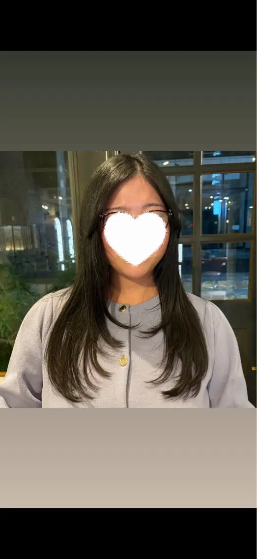 ロング 顔まわりレイヤー 顔周りカット レイヤーカット 杉崎 朝佳のヘアスタイル