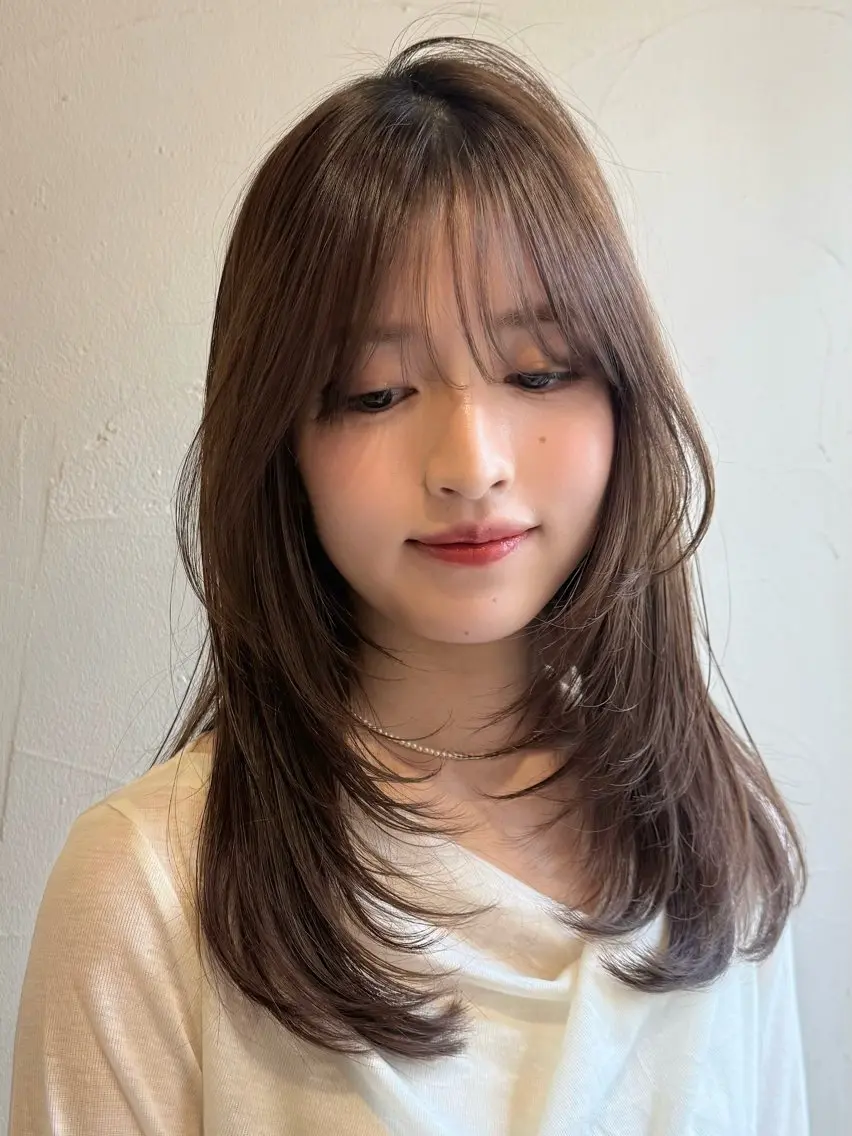 ロング カット ヘアカラー トリートメント やました もえかのヘアスタイル