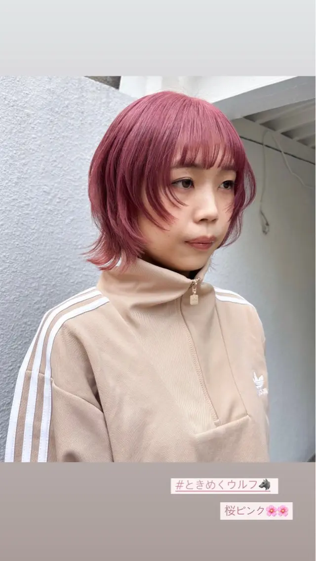 ショート カラー ヘアアレンジ ブリーチ ピンクカラー 似合わせカット ウルフカット カット ヘアカラー 似合わせヘア 💐たかさきかなこのヘアスタイル