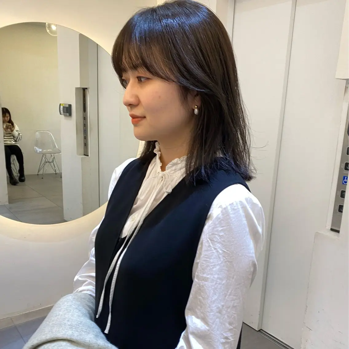 ミディアム 透け感たっぷり柔らか 梨花子🌼のヘアスタイル