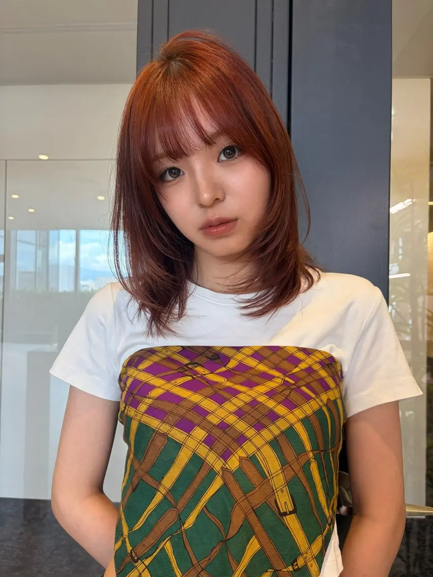 ミディアム ボブ 髪質改善 レイヤーカット 似合わせカット 縮毛矯正 カット トリートメント 🩷久留米美容室 🩷レイヤー・ボブのヘアスタイル
