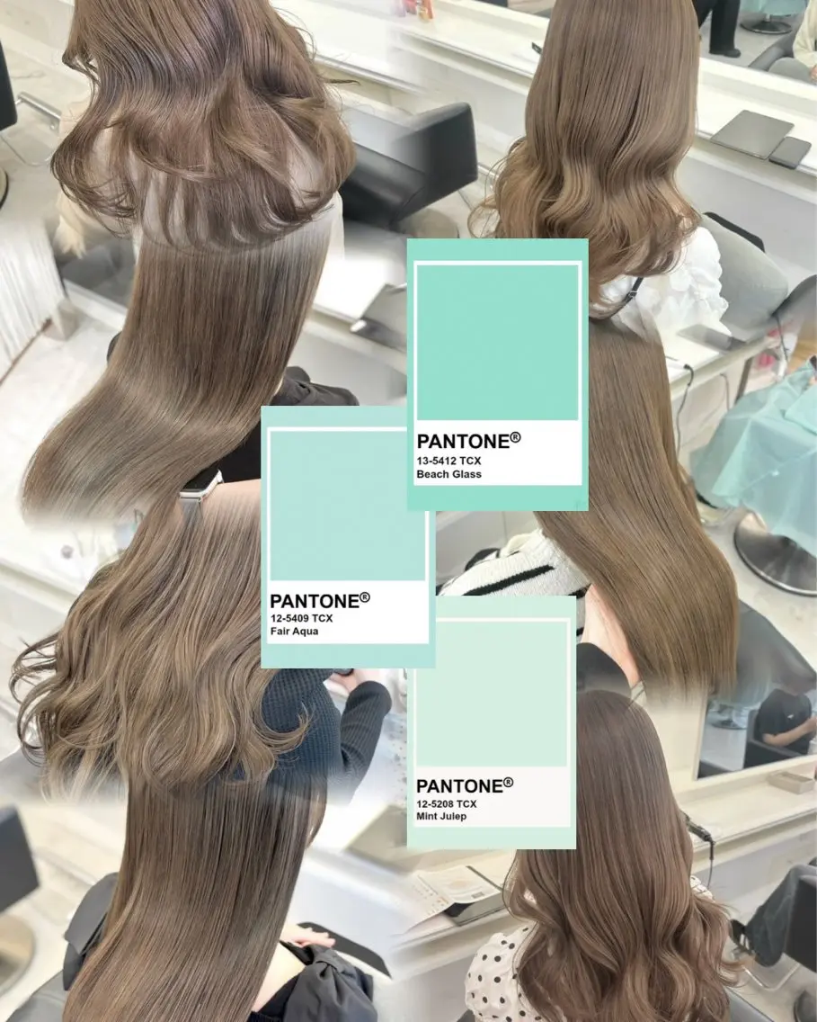 セミロング カラー ミント ヘアカラー ParveMix/ ミント/いちかのヘアスタイル