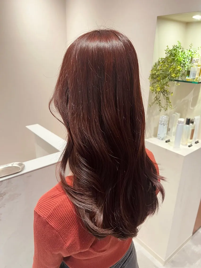 ロング カラー ブリーチ ブラウンカラー ブリーチなしカラー ピンクカラー ピンクブラウン カット ヘアカラー トリートメント 艶髪/透明感 レイヤー YUKIのヘアスタイル