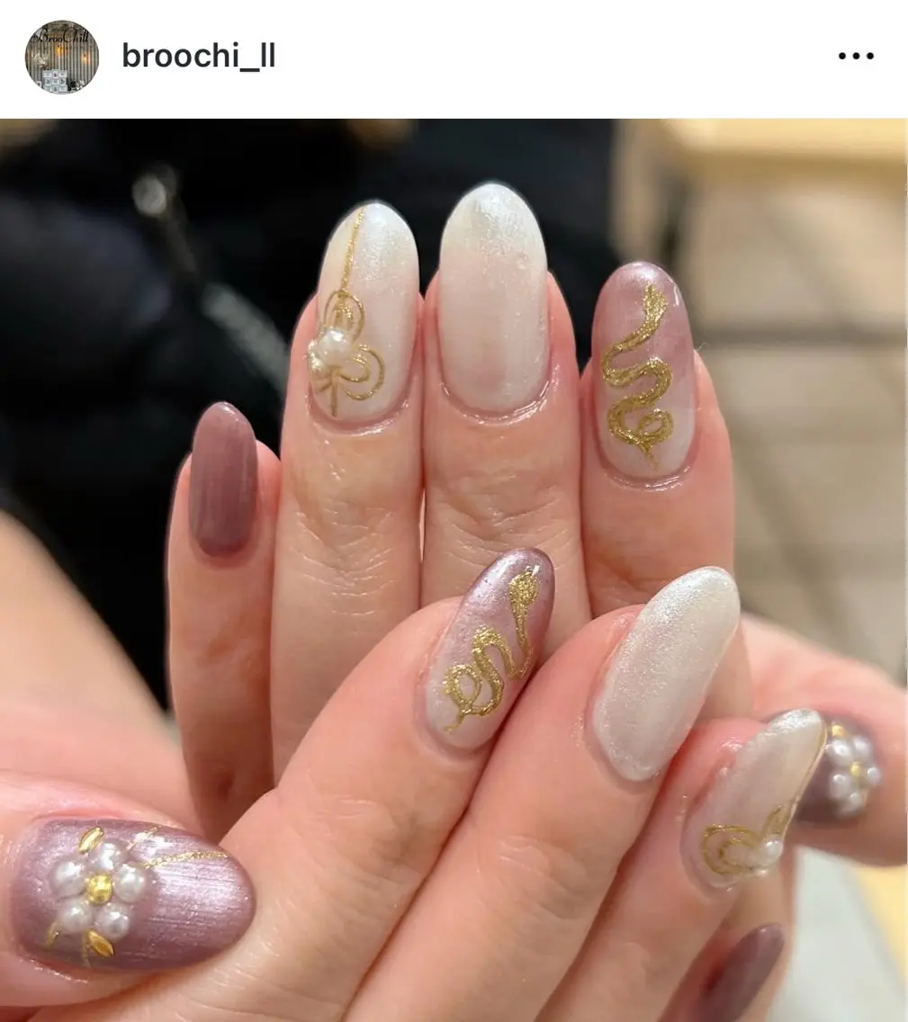 ネイル ハンドネイル nail salon BrooChillのネイルデザイン