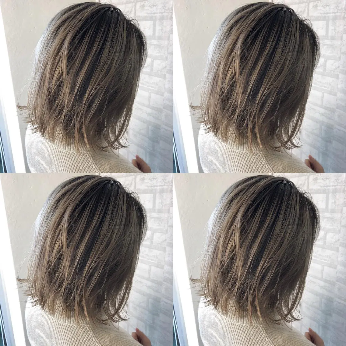 ショート カラー ブリーチ グレージュ ミルクティーグレージュ ヘアカラー JILBLAN京都 ショート/ハイライトのヘアスタイル