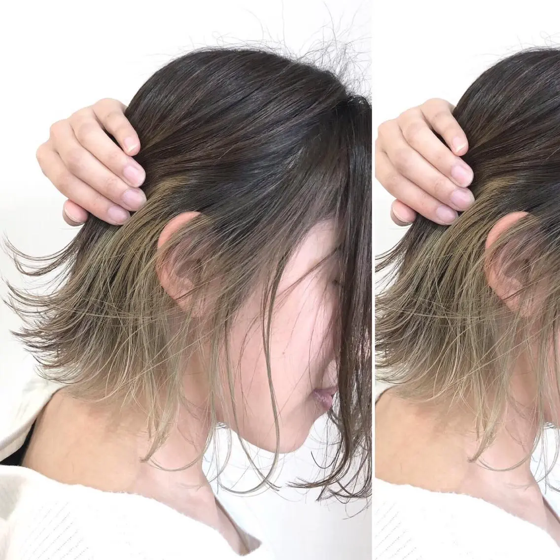 ロング カラー カット トリートメント JuNブリーチに 縮毛矯正するプロのヘアスタイル