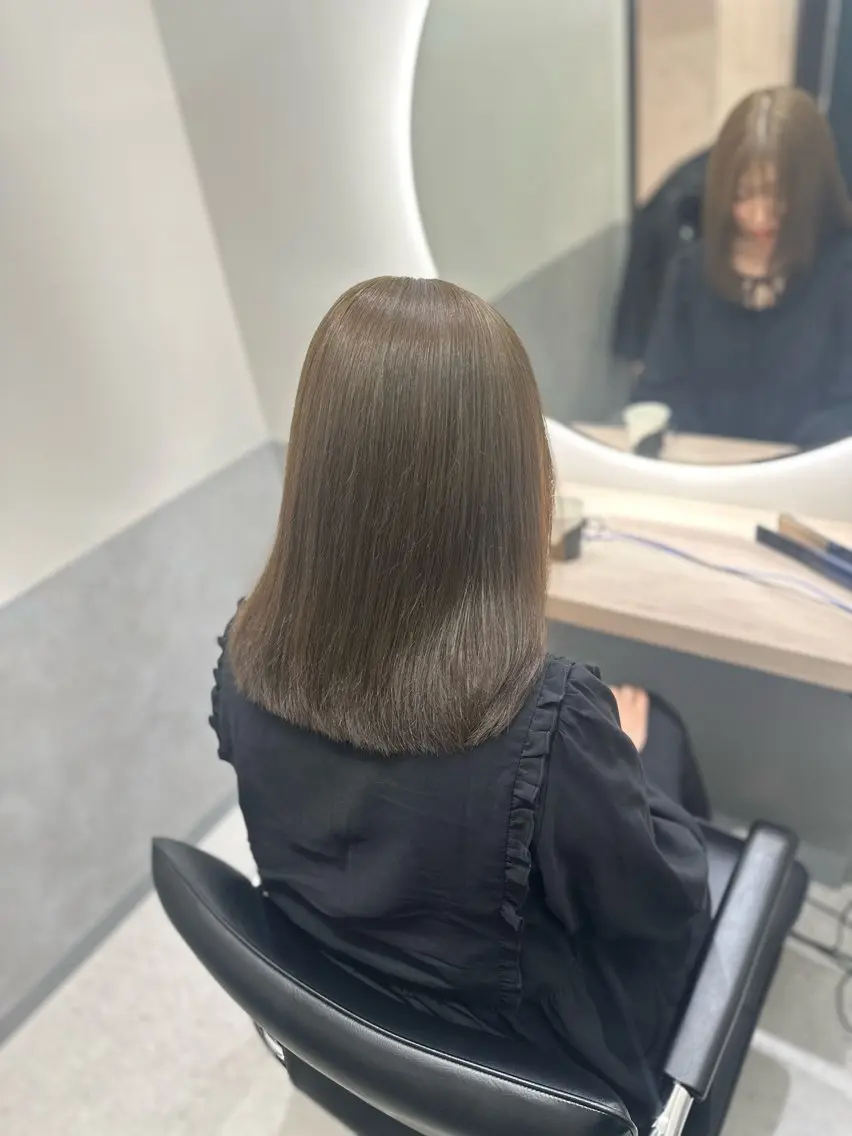 ミディアム カラー ヘアアレンジ カット ヘアカラー ダブルカラー｜ なおき｜池袋美容師のヘアスタイル