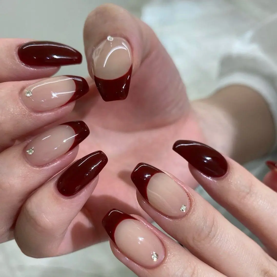 ネイル 韓国ネイル 持ち込み ニュアンスネイル ネイルチップ 冬ネイル LISA ANA.CHUOのネイルデザイン
