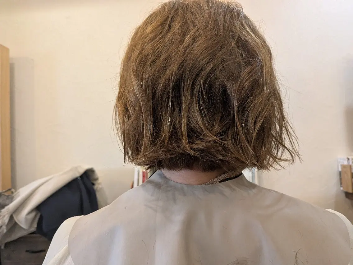 ショート ワンレンボブ ボブ くせ毛 カットモデル無料✂️ 菊池　位公のヘアスタイル
