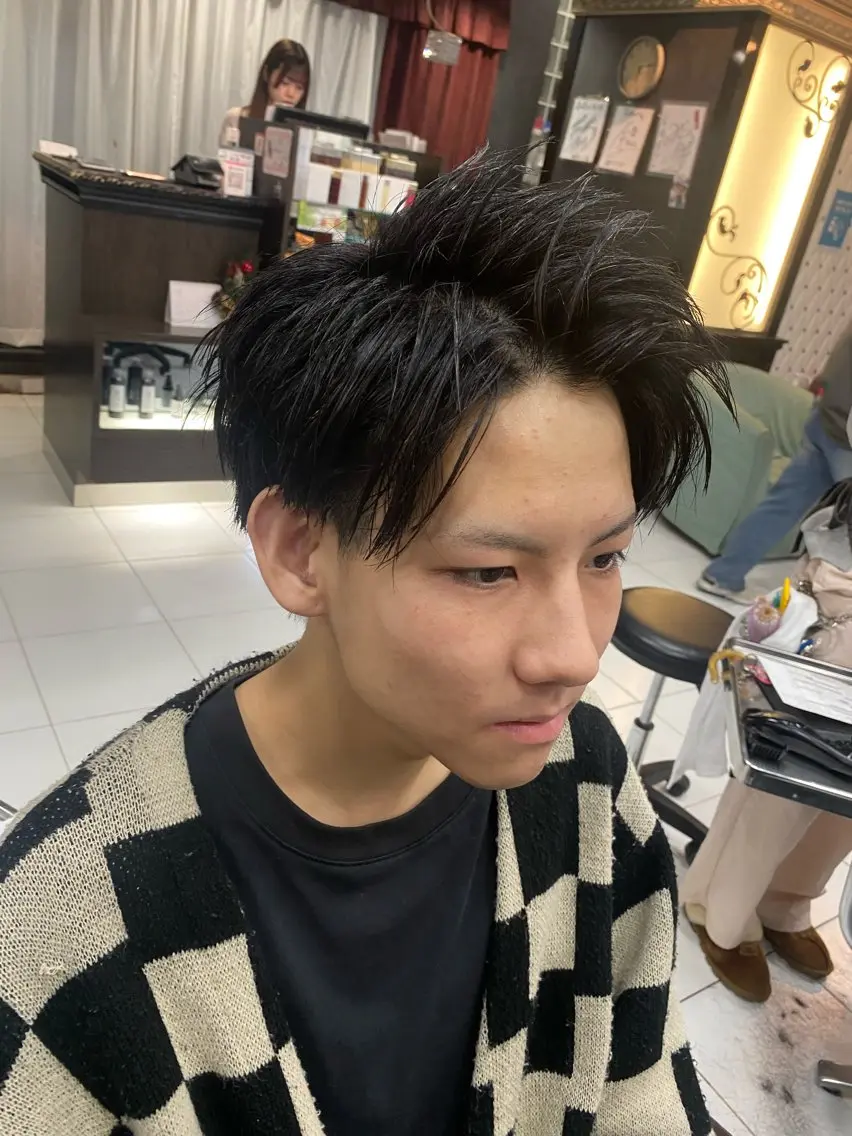 メンズ メンズパーマ カット ヘッドスパ グレージュ達人/赤み 消し/ブリーチ/岩崎のヘアスタイル