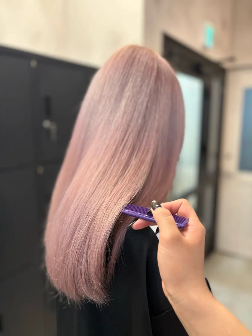 セミロング カラー ヘアカラー トリートメント なおちまる/酒井菜緒 ダブルカラー/長野市のヘアスタイル