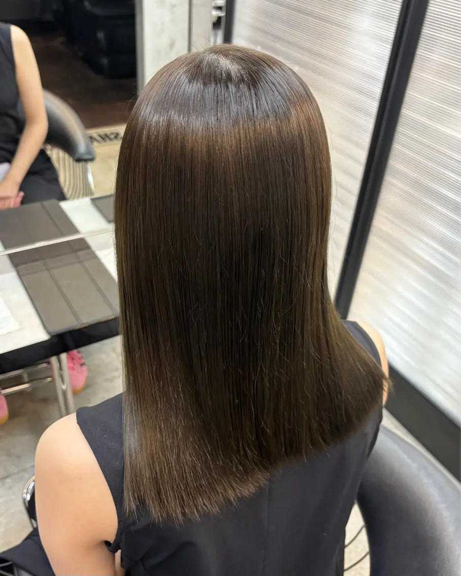 セミロング カラー グレージュ オリーブグレージュ オリーブグレー ヘアカラー 🪄くすみカラー❇️ 名塚比奈乃🪄のヘアスタイル