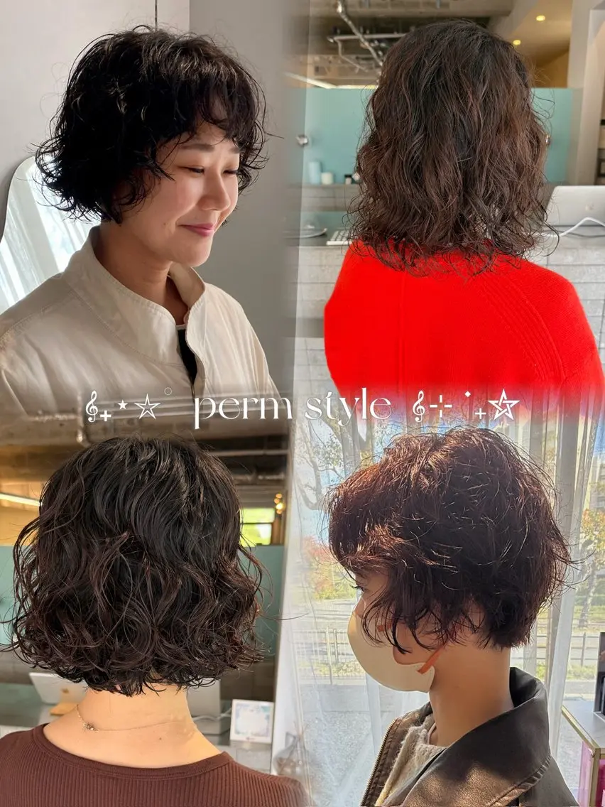ショート パーマ ショートボブ ボブ ショートヘア カット パーマ cipre 萌乃のヘアスタイル