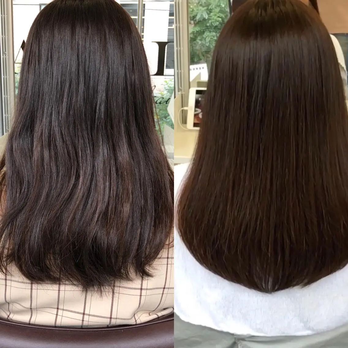セミロング カラー カット 縮毛矯正 JYO 髪質改善専門家のヘアスタイル