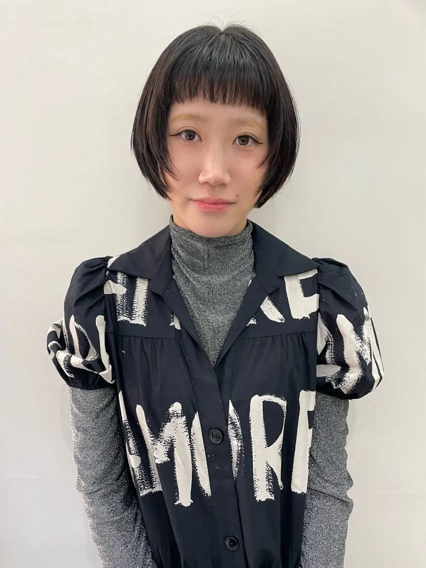 ミディアム カラー パーマ ヘアアレンジ メンズ ショートボブ ボブ 顔まわりレイヤー レイヤーカット tatsumi/ボブ ウルフ/レイヤーのヘアスタイル