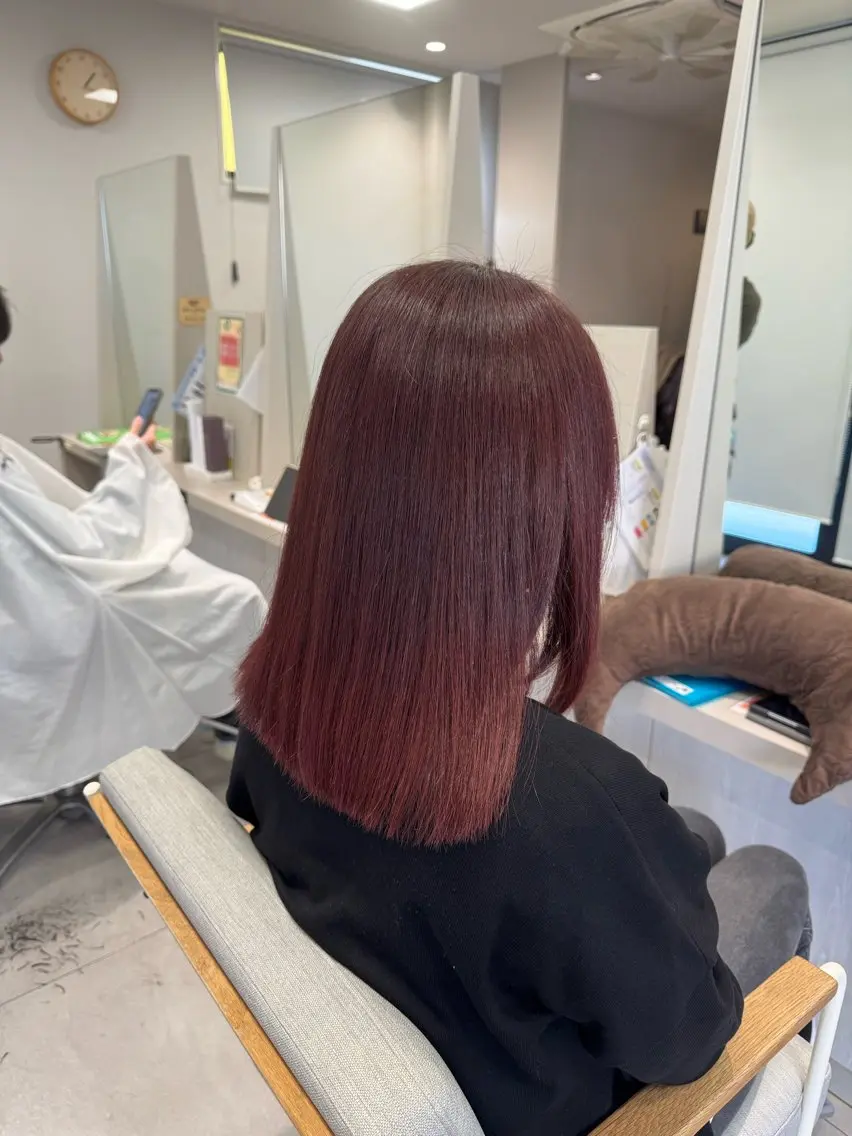 ミディアム カラー ヘアカラー トリートメント CRECE💫永尾 胡桃のヘアスタイル