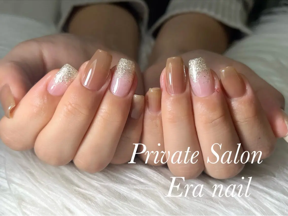 ネイル ラメ(グリッター) ラメグラデーション ワンカラーネイル ハンドネイル Era nailのネイルデザイン
