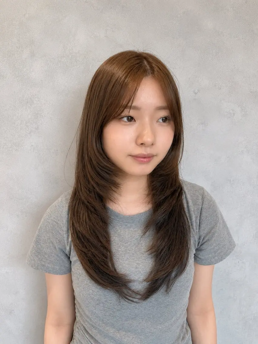 ロング ハッシュカット カット ヘアカラー 似合わせレイヤー/ 髪質改善/長瀬叶翔のヘアスタイル