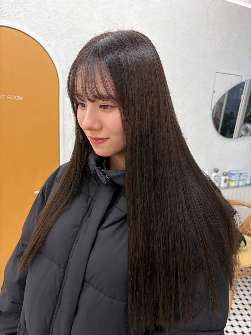 ロング ヘアカラー トリートメント まろやかベージュ🤎 艶カラー🔔リンのヘアスタイル