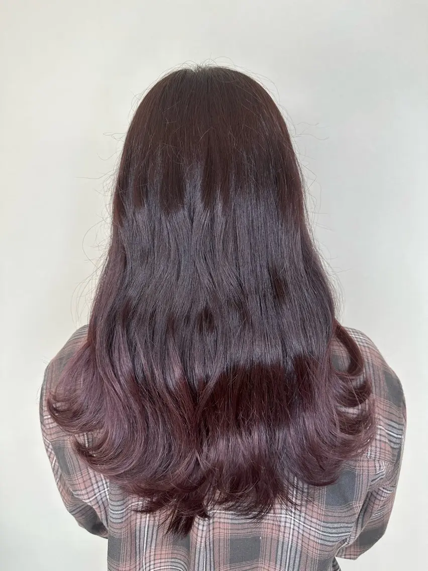 セミロング カラー グラデーションカラー ピンクカラー ピンクパープル パープルカラー BREK 袋井店のヘアスタイル