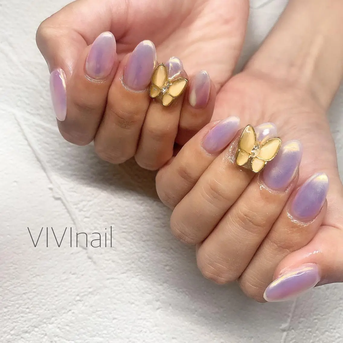 ネイル オーロラネイル 春ネイル ハンドネイル vivi nailのネイルデザイン