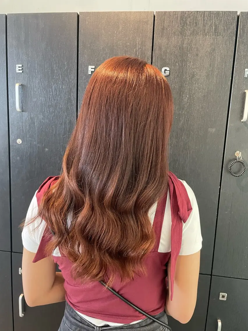 ロング オレンジブラウン ヘアカラー 🧋ミルクティーカラ ー🧋特化小林拓登のヘアスタイル