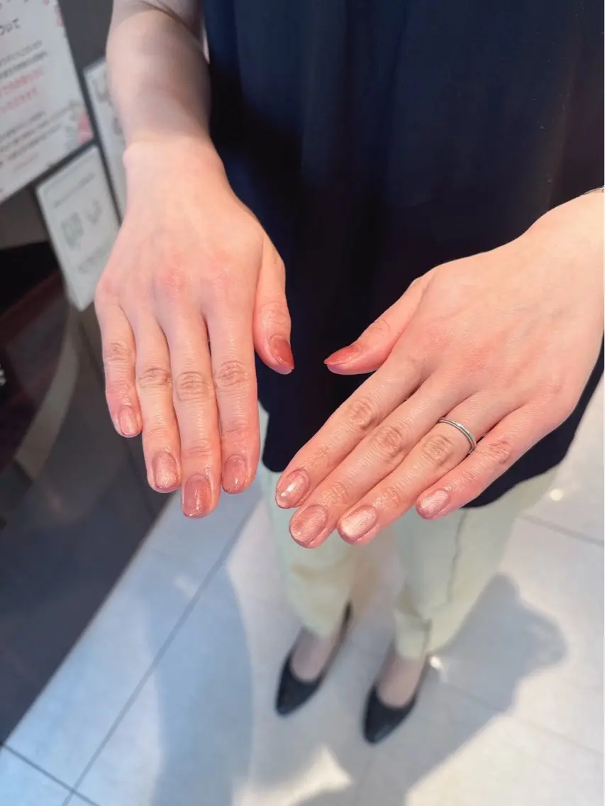 オフあり☆ジェルデビューコース☆ケア込み（ラメグラ、ワンカラー）※オフ１本220円頂きます。の写真