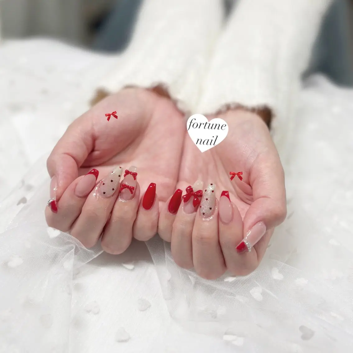 オフなし♡韓国、ワンホン、ガーリーネイルやり放題90分🎀(アート目安片手3.4本)の写真