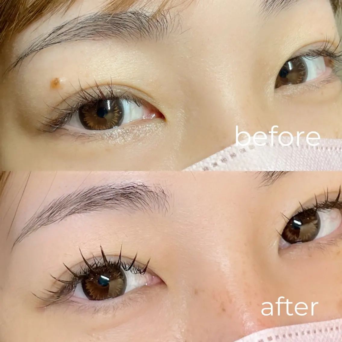 マツエク・マツパ 束感まつ毛 カラーマツエク フラットラッシュ Lカール hana🌼眉毛 & まつ毛｜難波･心斎橋のマツエク・マツパデザイン