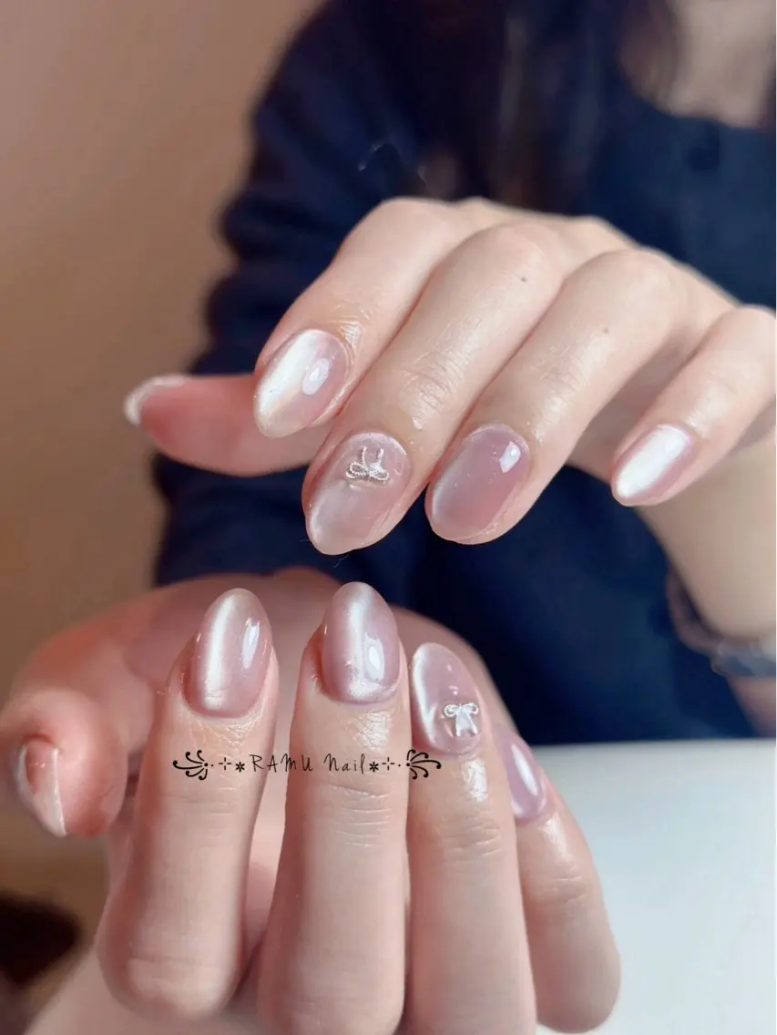ネイル フレンチネイル 韓国ネイル シンプルネイル ネイルチップ ワンホンネイル ハンドネイル RAMU Nail 恵比寿店のネイルデザイン