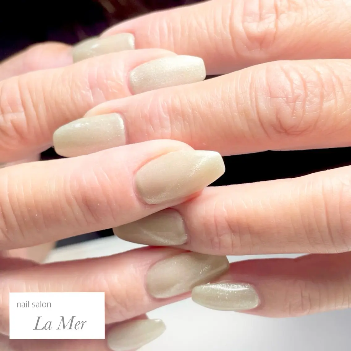 ネイル ラメ(グリッター) マグネットネイル マグネットワンカラー オフィスネイル ワンカラーネイル ハンドネイル nailsalon La Merのネイルデザイン