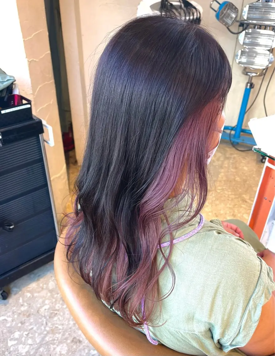 セミロング カラー ヘアカラー うしだ かおるのヘアスタイル