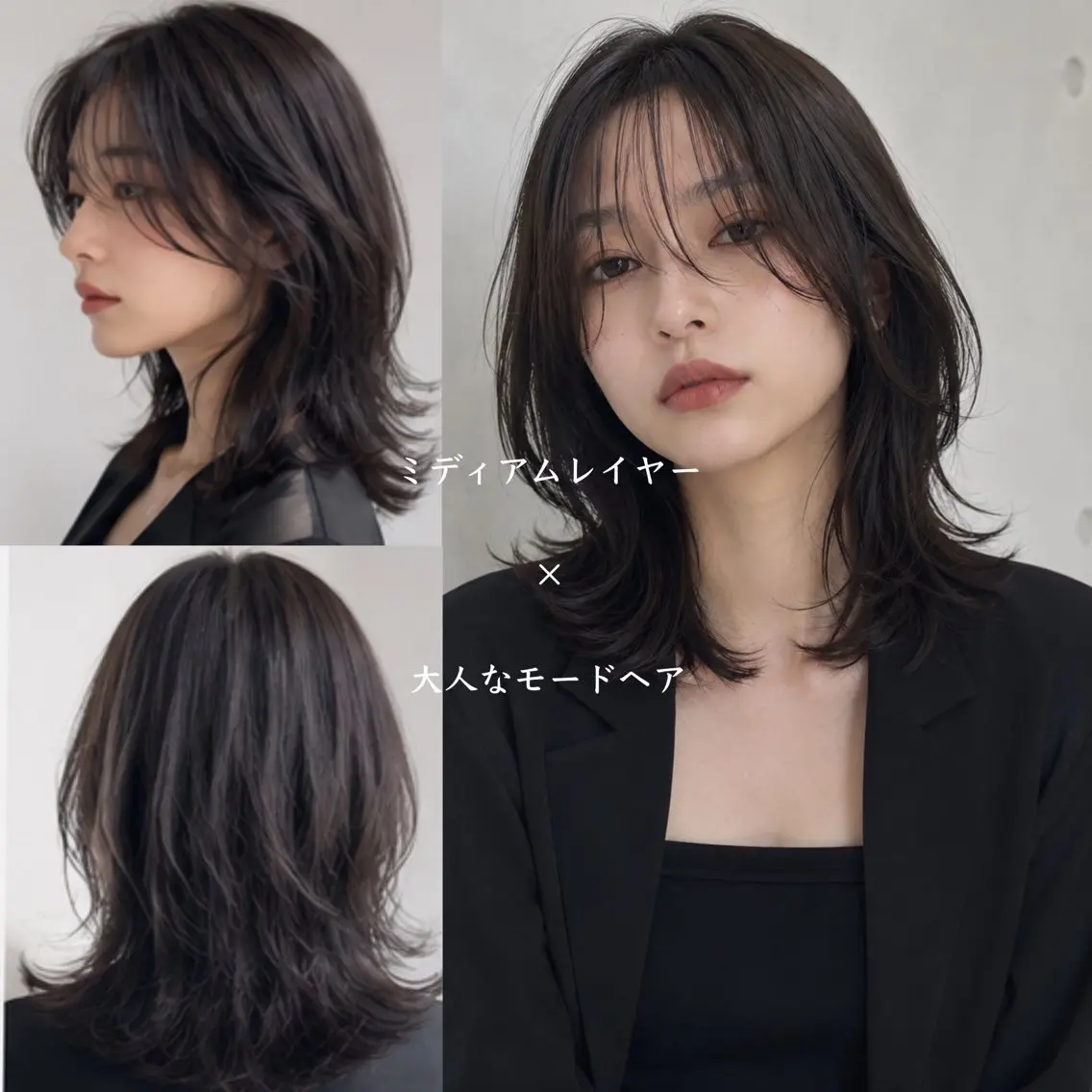 ミディアム カラー レイヤーカット カット ヘアカラー The Ect Q'n🍑MOMOのヘアスタイル