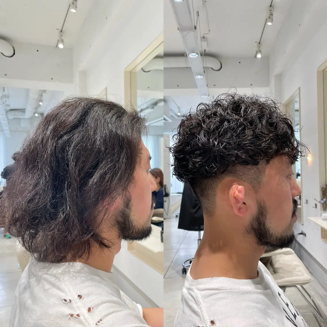 ショート パーマ メンズ ブリ—チ🌈カラ— 🌀パ—マ🌿ちえのヘアスタイル